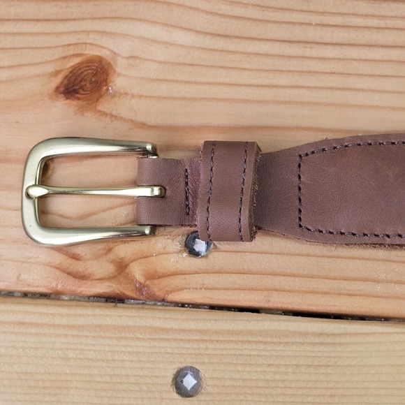 Preston Leather Belt Womens Size 34 Blue Empty Basket Gardening - Picture 3 of 10